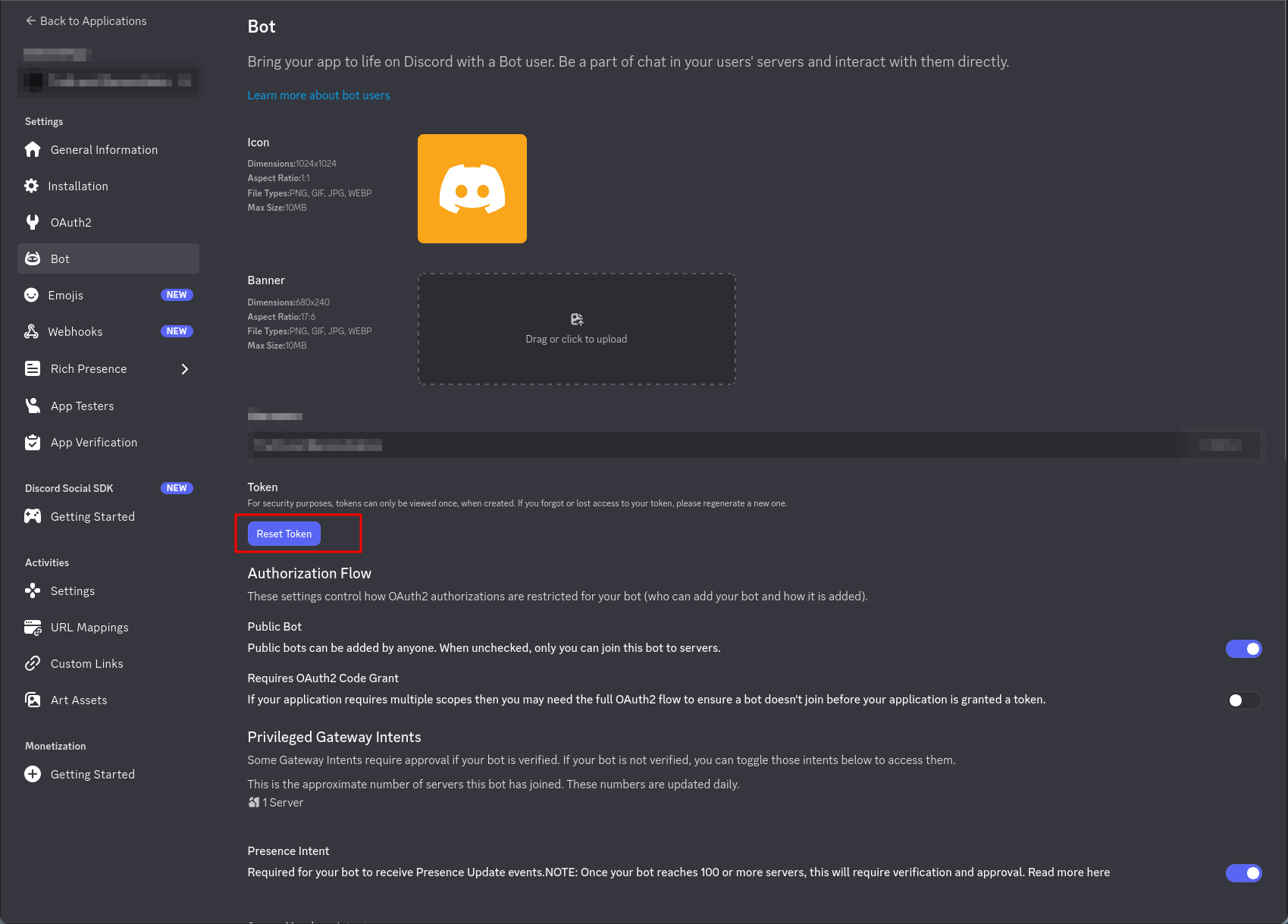 tokenReset
